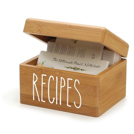 Recipes Vinyl Sticker - Farmhouse Style Skinny Font - Home Kitchen Organization Decor - 5w x 3h inches - Die Cut Decal - White