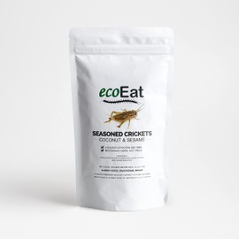 ecoEat Edible Insects Seasoned Crickets to Eat – Edible Bugs Edible Dehydrated Crickets Coconut & Sesame Flavor - Snack Food Gifts (15g)