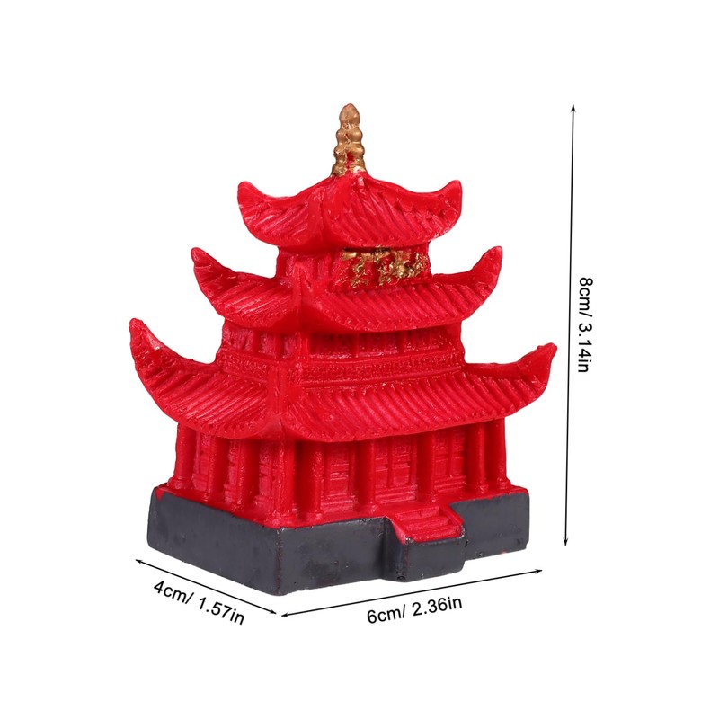 BUGUUYO Aquarium Pagoda Decorations Resin Fish House Ornaments for Tank