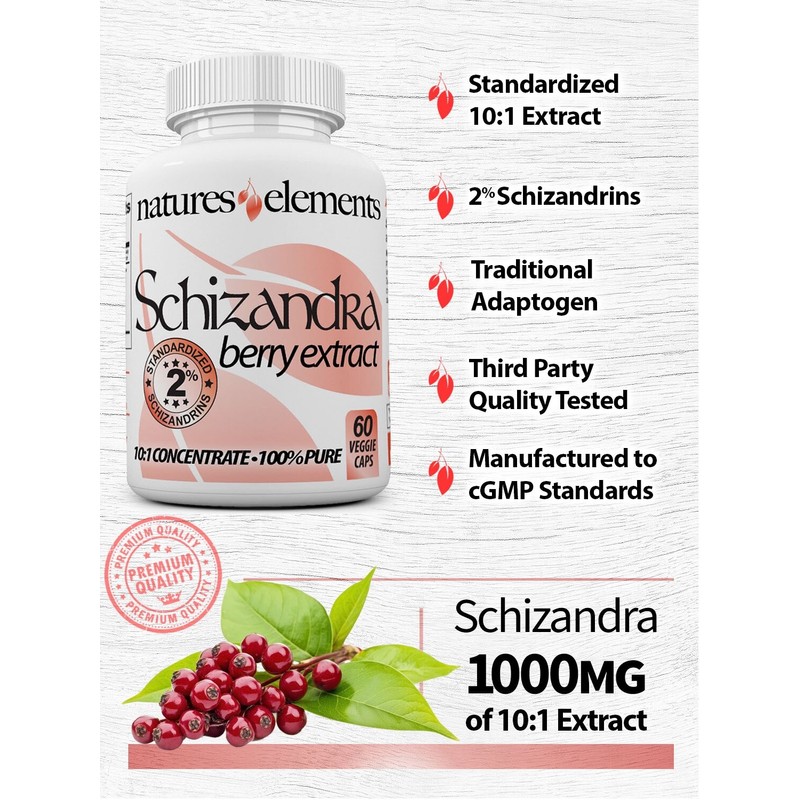 Natures Elements Schizandra Berry Extract - 10:1 Extract - 2%