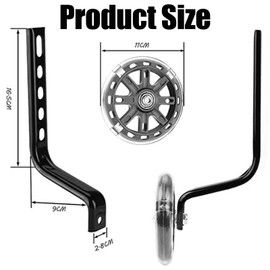 Stabilisers, Bicycle Stabilisers for Children, Universal Stabilisers for Children's Bike, Stabilisers for Adults, Auxiliary Wheels for Children's Bike, Stabilisers Safety Stabilisers, Black