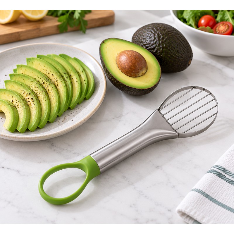 2-in-1 Stainless Steel Avocado Slicer for Fruit Prep – Easy
