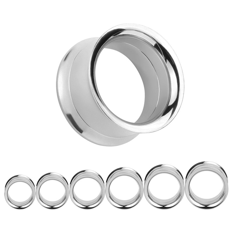 Ayoiow 2Pcs Stainless Steel Plugs and Tunnels, Silver 9/16 Gauges