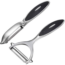 Kitchen FUHUY Vegetable, Apple Peelers for kitchen, Fruit, Carrot, Veggie, Potatoes Peeler, Y-Shaped and I-Shaped Stainless Steel Peelers, with Ergonomic Non-Slip Handle & Sharp Blade, Good Sturdy (2PCS)