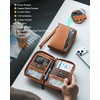 VULKIT Porta Pasaporte de Cuero con Bloqueo RFID y Correa