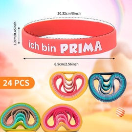 24 Stück Kleine Geschenke Für Kinder, Abschiedsgeschenk Kindergarten,Inspirierende Silikon Armbänder Mit Deutschen Sprüchen,Abschiedsgeschenk Schüler Grundschule,Mutmacher Geschenk Für Und Erwachsene
