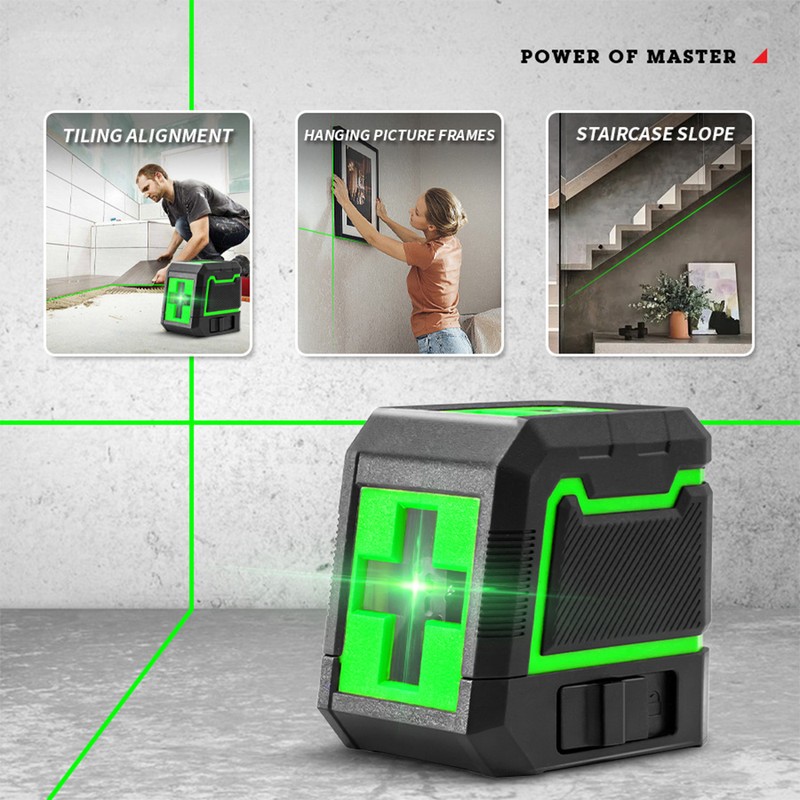 Self-Leveling Laser Level, 2 Lines Laser Level Green Cross Laser