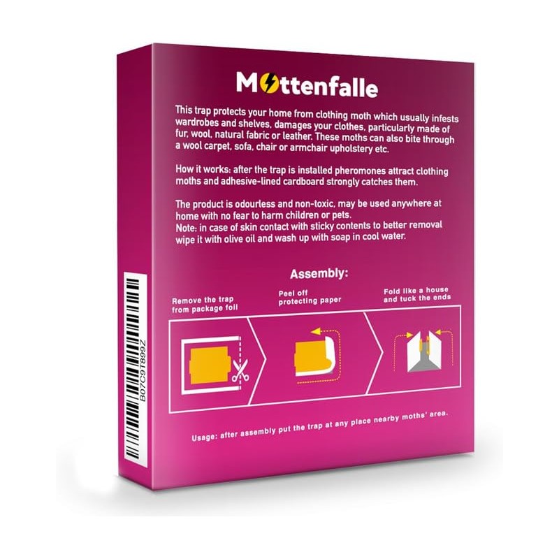 Mottenfalle Clothes Moth Traps 6-Pack - Prime Safe Non-Toxic Eco-Friendly