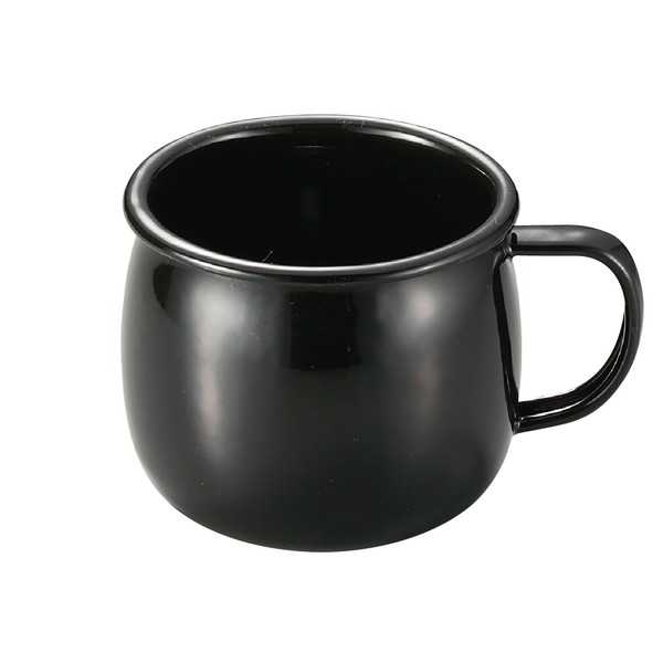 Captain Stag UH-519 Enameled Mug for BBQ, 13.5 fl oz (400 ml), Black, CS Black Label