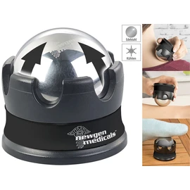newgen medicals Metal Massage Balls: Cooling Massage Ball Made of Stainless Steel with 360° Rotation Holder (Massage Ball Metal, Massage Roller, Foot Massager)