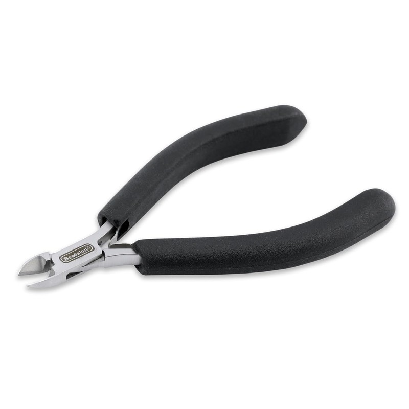 Beadalon Designer Series Slim Semi-Flush Cutter, Black Vinyl-Free Grips, Stainless