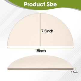 Half-Moon Ceramic Heat Deflector Plates for Kamado Joe Classic I, II, III,Big Green Egg BBQ Accessories 2-Pack,White