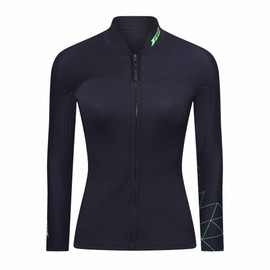 Wetsuit Top Women's 3mm Neoprene Wetsuits Jacket,Front Zipper Long Sleeves Diving Suit for Swimming,Snorkeling,Scuba Diving,Surfing (3mm-Women, XXL)