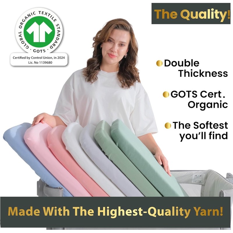 Bunnyjik GOTS Organic 2 x Baby Cot Fitted Sheets -