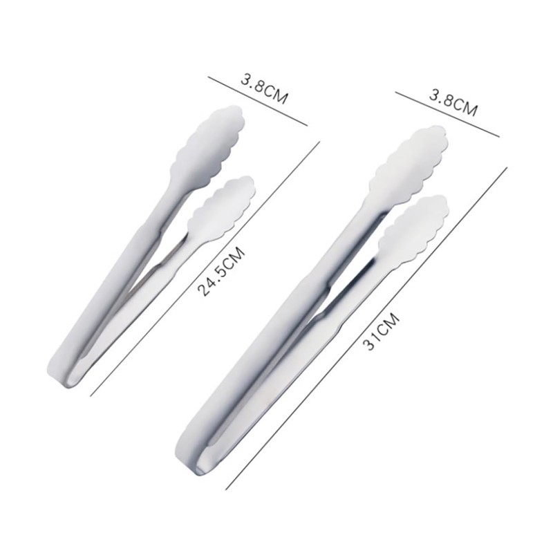 NOLITOY 2pcs Stainless Steel Food Clips Sturdy Barbecue Clamp Steak