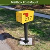 KOMOHOM 43" Mailbox Post with Mounting Bracket, Black In-Ground Mounting