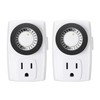 BN-LINK BND-60/U47 Indoor Mini 24-Hour Mechanical Outlet Timer, 3-Prong, 2-Pack