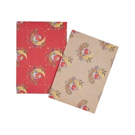 Marie Curie Charity Crescent Moon Robin Christmas Gift Wrap Wrapping Paper, 10 Sheets, 2 Designs