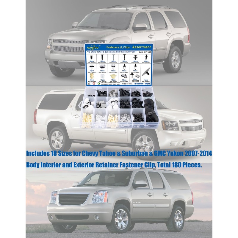 OAUTOO 180pcs fits Chevy Tahoe & Suburban GMC Yukon 2007-2014