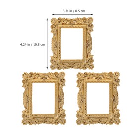 Abaodam 3pcs Antique Photo Frame Vintage Photo Holder Small Picture Frames Nail Art Display Props Wall Hanging Frames Retro Photo Frame Jewelry Display Frame Unique Resin Photo Frame Bag