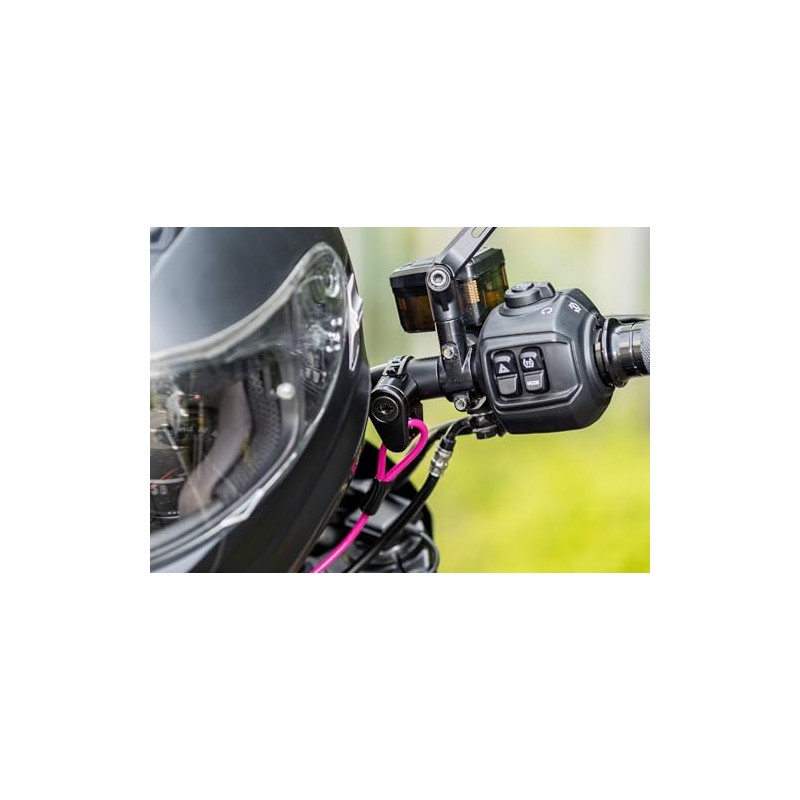 キジマ(Kijima) 汎用 バイクパーツ ヘルメットロック ホルダー ハンドルクランプタイプ スチール製 盗難防止 22.2mm/25.4mm ブラック
