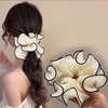 Women's Pretty Hair Scrunchie Set Messy Bun Brown 6ea