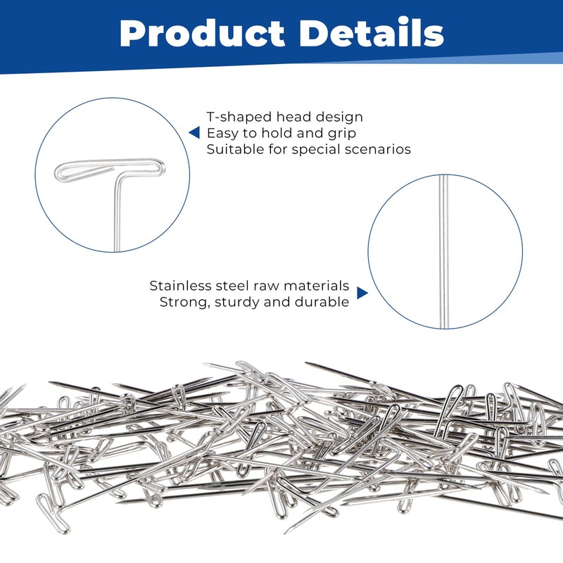 ZEYIYER Pack of 100 T-pins, 2.7 cm, iron wig needles