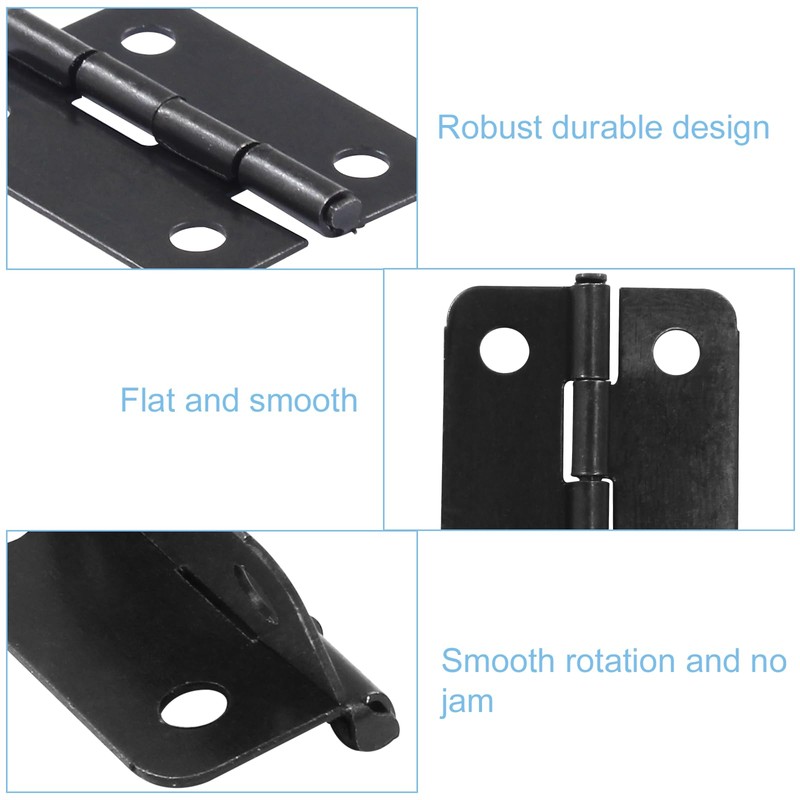 Murtenze 24Pcs Black Butt Hinge, 1 inch x 3/4 inch