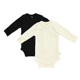 KYTE BABY – Unisex Long Sleeve Baby Bodysuits 97% Rayon made from Bamboo, 3% Spandex Material 2-Pack (Cloud+Midnight, 18-24 Months)