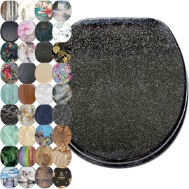 Sanilo Sanilo Soft Close Toilet Seat ROUND, Quiet and Slow Close Lid and Seat, Strong Bumpers and Hinges, Glittering Black