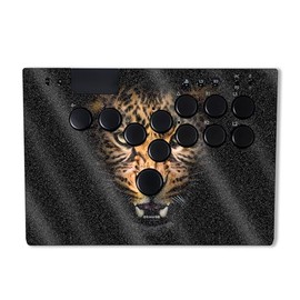 MightySkins Glossy Glitter Skin Compatible with Razer Kitsune - Leopard Face | Protective, Durable High-Gloss Glitter Finish | Easy to Apply, Remove, and Change Styles | Made in The USA