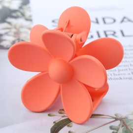 Aneneiceera Vintage Acrylic Flower Hair Claw Clip Neon Daisy Hair Pine Clip Orange Ponytail Claw Barrette Minimalist Floral Hair Clip Hair Accessories for Women (Orange)
