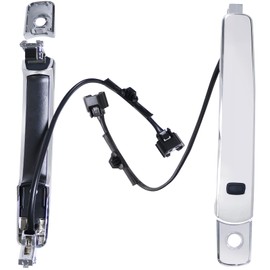 TAYATUO Front Left Driver Side Exterior Chrome Door Handle Compatible with Nissan Rogue 2010-2013,with Sensor & Smart Keyless Entry System,Replaces OE# 80640-CZ31B, 80645-CA000