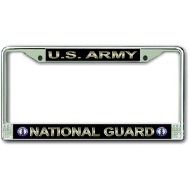 US Army National Guard Military Veteran Stainless Steel Car Truck License Plate Frame Car Tag Holder