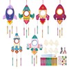 Wind Chime Kits for Kids, 12 Pack Rocket Wooden Wind