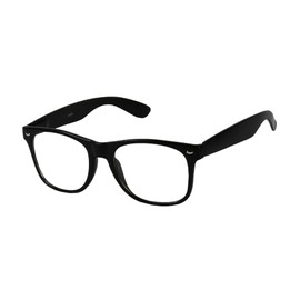 ShadyVEU Vintage Round Eyeglasses Clear Non Prescription UV Protection Lens Spring Hinge Horn Rimmed Glasses (Matte Black)