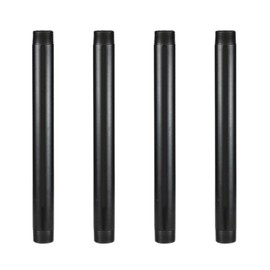 GeilSpace 1" × 12" Pre-Cut Black Metal Pipe, Industrial Steel Fits Standard One Inch Black Threaded Pipes and Fittings - Vintage DIY Industrial Shelving (1" × 12")