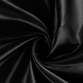 Black Satin Fabric by The Yard, Silky Fabric 60 Inch Wide, Lining Material Cloth for Bridal Wedding Draping Decorations, Crafts Sewing DIY (Black, 5 Yards)