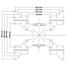 VideoSecu Universal VESA Extender Adapter Plate for TV Wall Mount Bracket, LCD LED Mount Accessory VESA 200 Extension (Silver Color) MLES 1UV