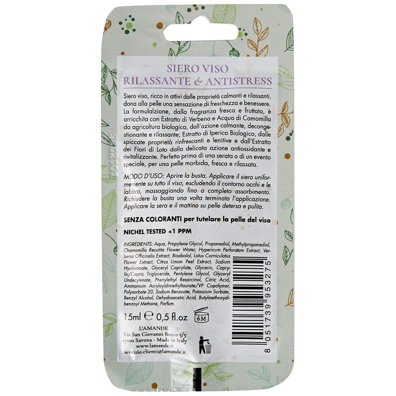 L'Amande Nature Siero Viso Rilassante Anti-Stress 15 ml