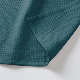Native Fab Waffle 12 Pack 100% Cotton Kitchen Dish Towels 16x26 Absorbent Durable Washable, Tea Towels, Dish Cloths, Bar Towels, Cleaning Towels, Kitchen Towels with Hanging Loop, Teal Green