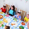 2 Pcs Blue and White Checkered Tablecloth, Blue Plastic Table
