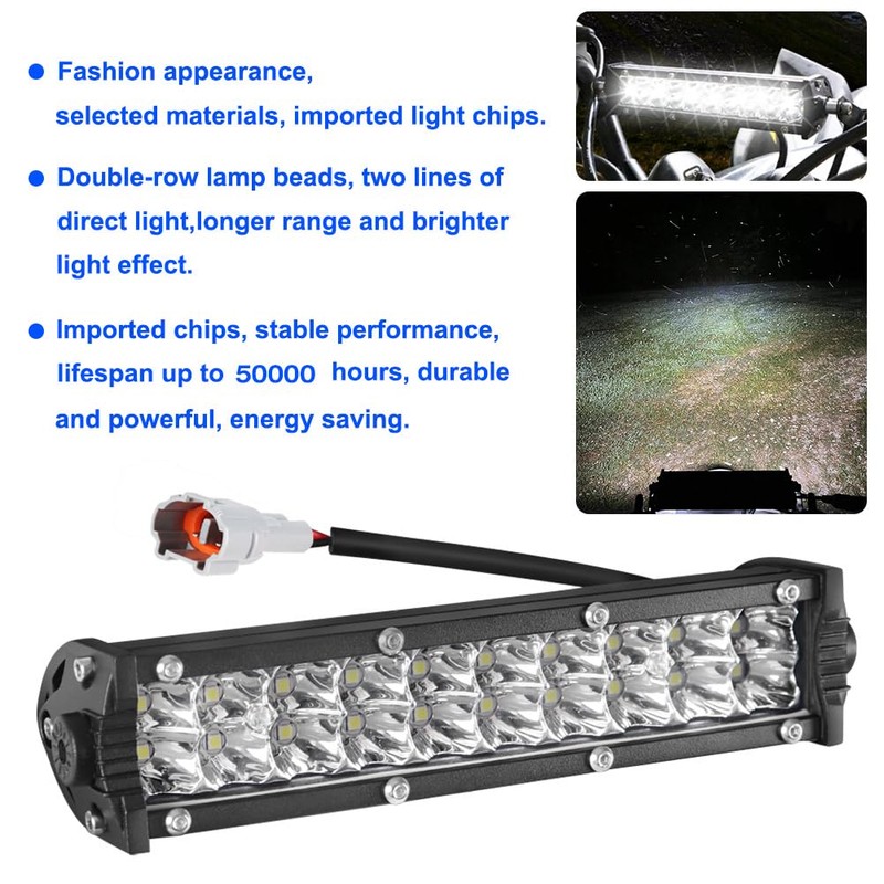 CMIYETO Motorcycle Front Light Bar Kit Universal Adjustable Light Bar