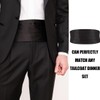 QEXUJOW Cummerbunde Mens Adjustable Satin Belly Belt Black Formal