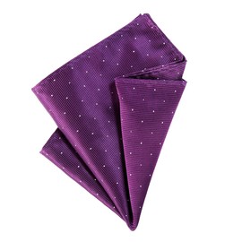 DonDon Men’s Pocket Handkerchief 9.84 x 9.84" - 25 x 25 cm shiny - purple with silver dots
