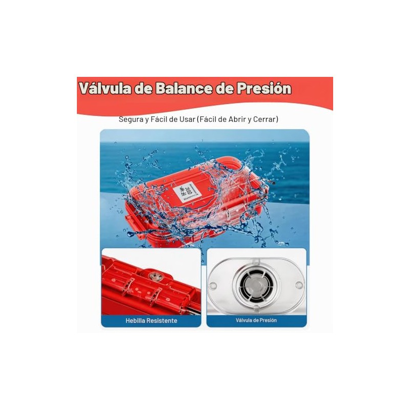Yosoo Health Gear Estuche Protector Impermeable Antigolpes ABS, Rojo, 1