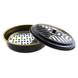 E-outstanding 2PCS Black Mosquito Incense Box Sandalwood Holders Mosquito Coil Holders Mosquito Coil Incense Burners with Cover for Home Office Camping Outdoor Use