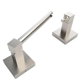 Toilet Paper Holder,Wall-Mounted Toilet Paper Holder,Double-Post Pivoting Square Tissue Holder, Modern Stainless Steel Toilet Roll Holder for Bathroom (Brushed Silver)