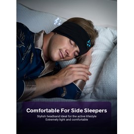 Fulext Sleep Headphones Wireless Bluetooth,Headband Headphones for Side Sleepers,Noise Cancelling Sleep Seadphones,Ideal for Housework,Travel,Yoga,Workout,Running,Sports,Gift
