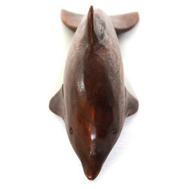 8" Hand Carved Wood Hawaiian Dolphin Figurine